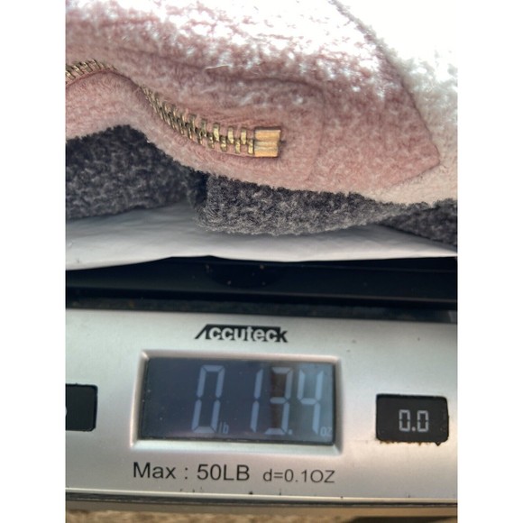 Wildfox Womens Soto Warmup Sweatshirt Size M Gray Pink ColorBlock Fleece 1/4 Zip - Picture 10 of 11